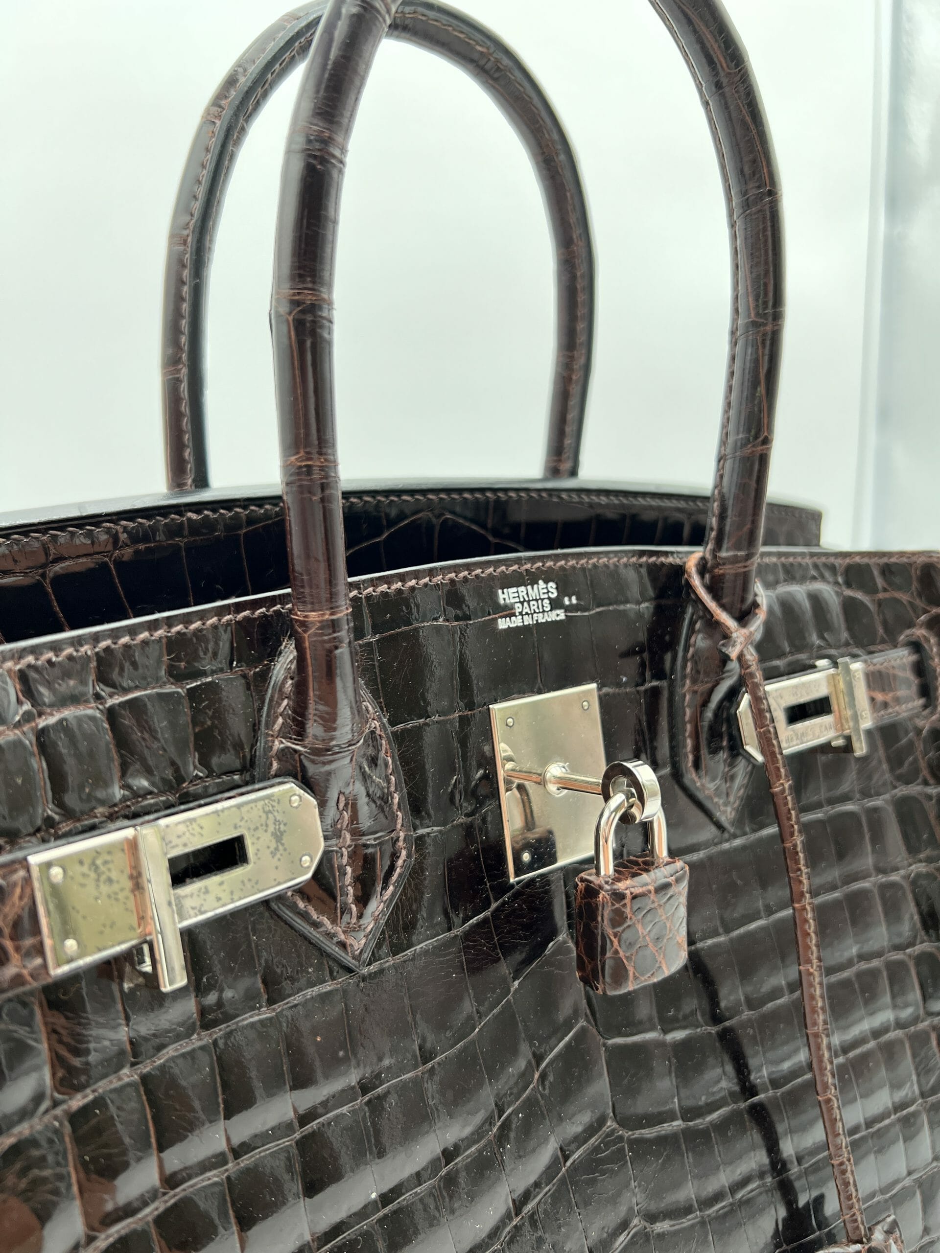 Hermes bag made online of crocodile